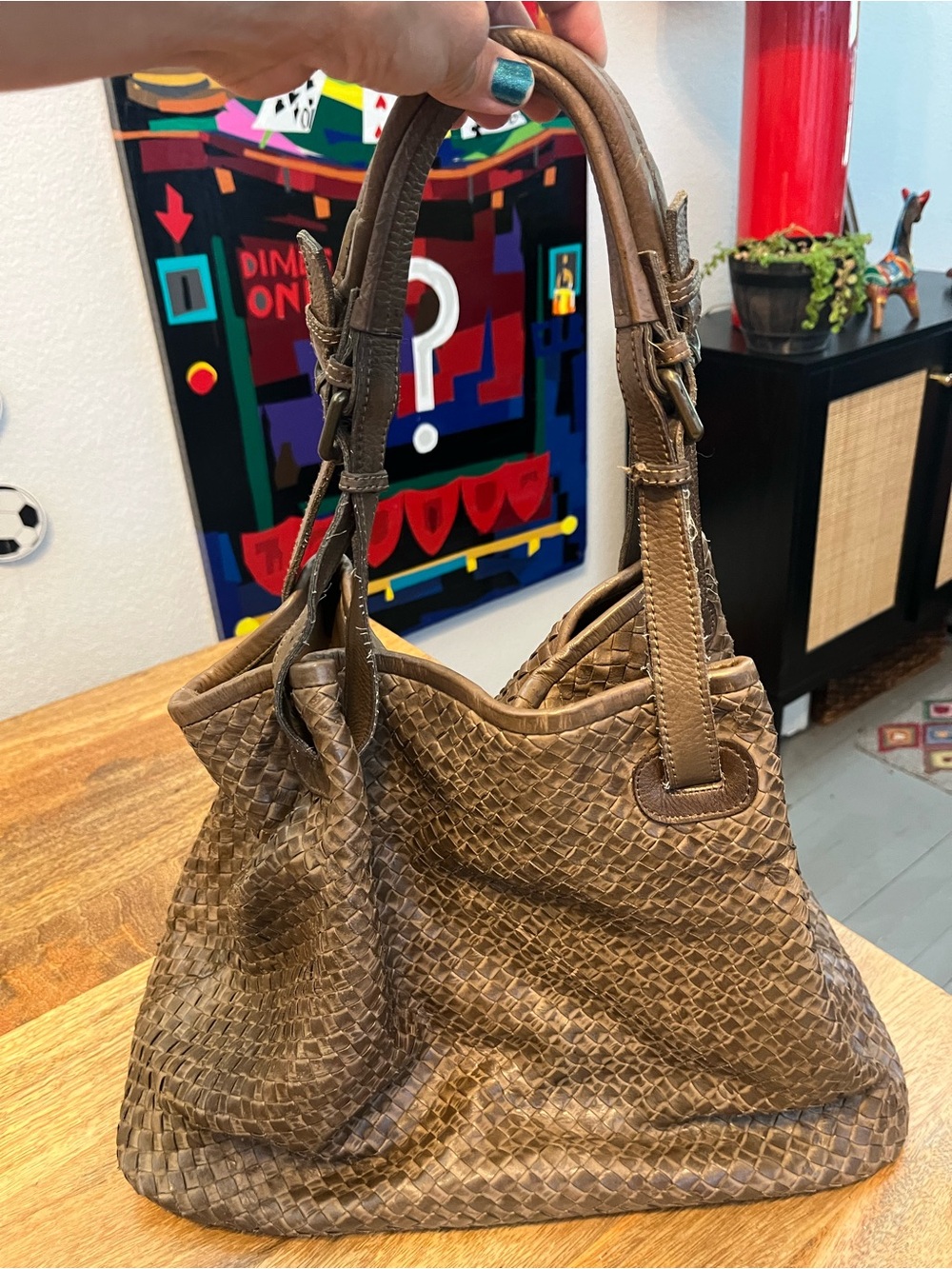 Valentina Woven Shoulder Bag - Brown - Picture 4 of 16